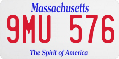MA license plate 9MU576