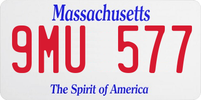 MA license plate 9MU577