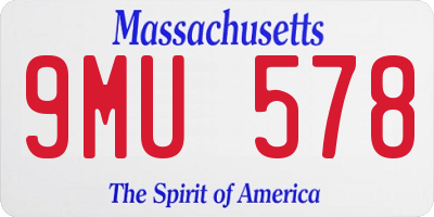MA license plate 9MU578