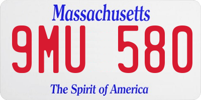 MA license plate 9MU580