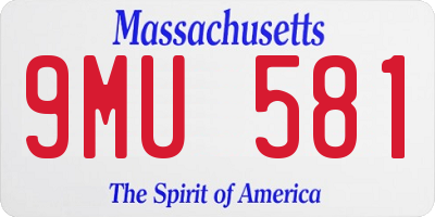 MA license plate 9MU581