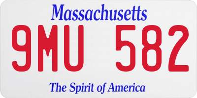 MA license plate 9MU582