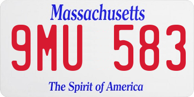 MA license plate 9MU583