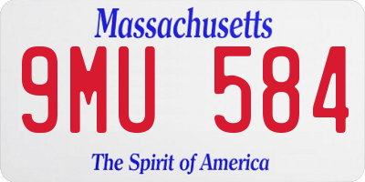 MA license plate 9MU584