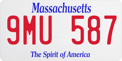 MA license plate 9MU587
