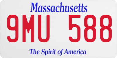 MA license plate 9MU588