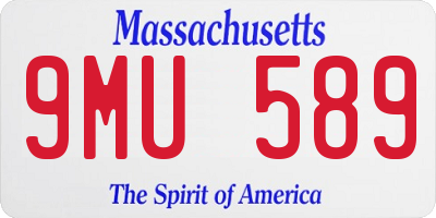 MA license plate 9MU589