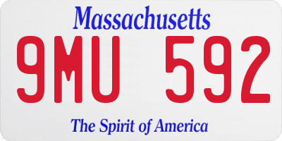 MA license plate 9MU592