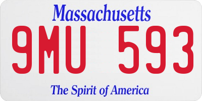 MA license plate 9MU593