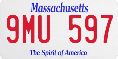 MA license plate 9MU597