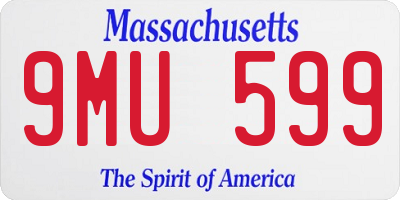MA license plate 9MU599