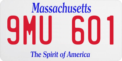 MA license plate 9MU601