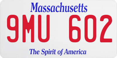 MA license plate 9MU602