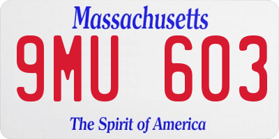 MA license plate 9MU603