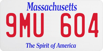 MA license plate 9MU604
