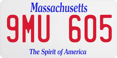 MA license plate 9MU605