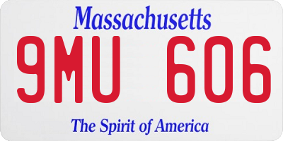 MA license plate 9MU606