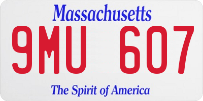MA license plate 9MU607