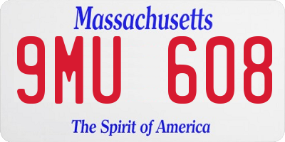 MA license plate 9MU608