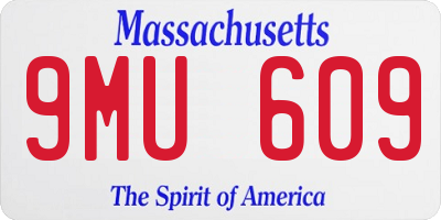 MA license plate 9MU609