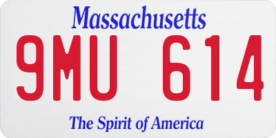 MA license plate 9MU614