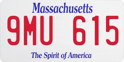 MA license plate 9MU615