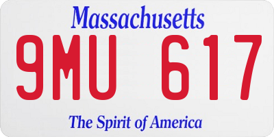 MA license plate 9MU617