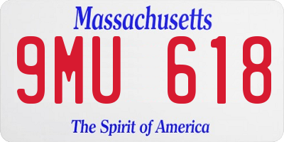 MA license plate 9MU618