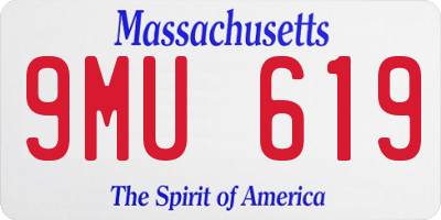 MA license plate 9MU619