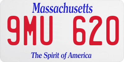 MA license plate 9MU620