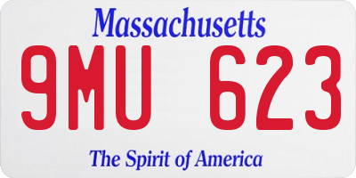 MA license plate 9MU623