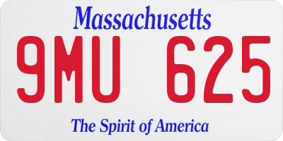 MA license plate 9MU625