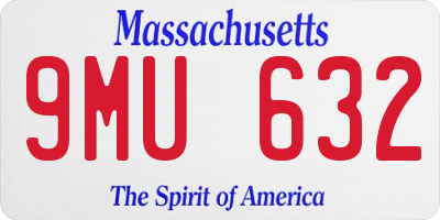 MA license plate 9MU632