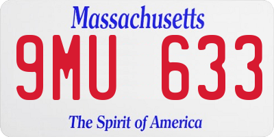 MA license plate 9MU633