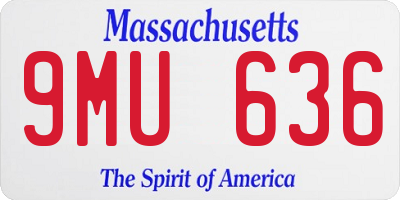 MA license plate 9MU636