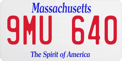 MA license plate 9MU640