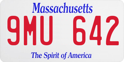 MA license plate 9MU642