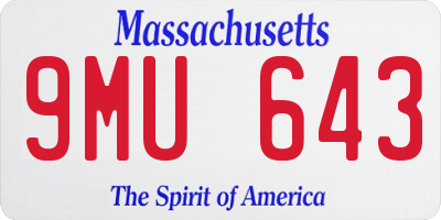 MA license plate 9MU643