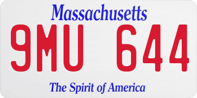 MA license plate 9MU644