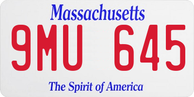 MA license plate 9MU645