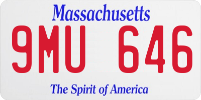 MA license plate 9MU646