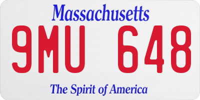 MA license plate 9MU648
