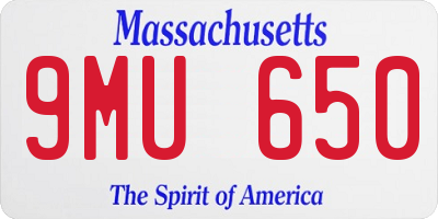 MA license plate 9MU650