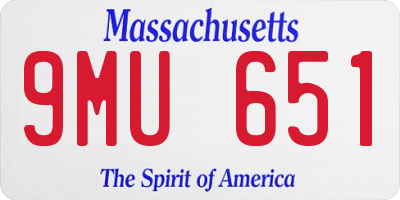 MA license plate 9MU651