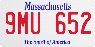 MA license plate 9MU652