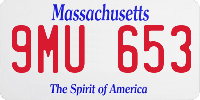 MA license plate 9MU653
