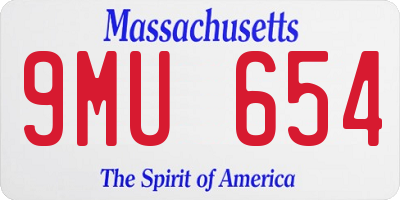MA license plate 9MU654