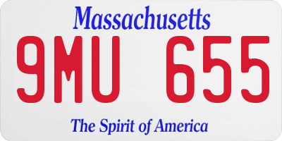 MA license plate 9MU655