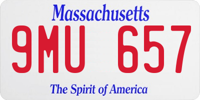 MA license plate 9MU657