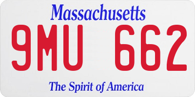 MA license plate 9MU662